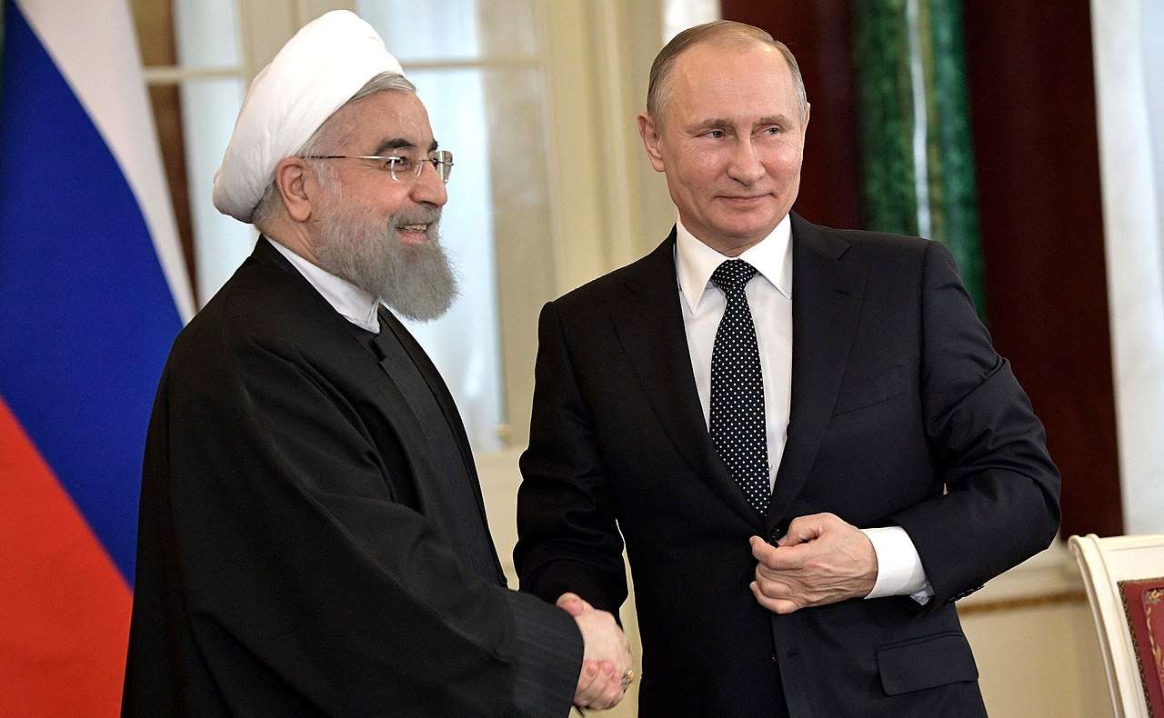 Iranian President Hassan Rouhani and Russian President Vladimir Putin