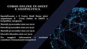 Corso online in Open Source Intelligence e Geopolitica