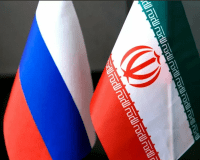 Iran and Russia flag