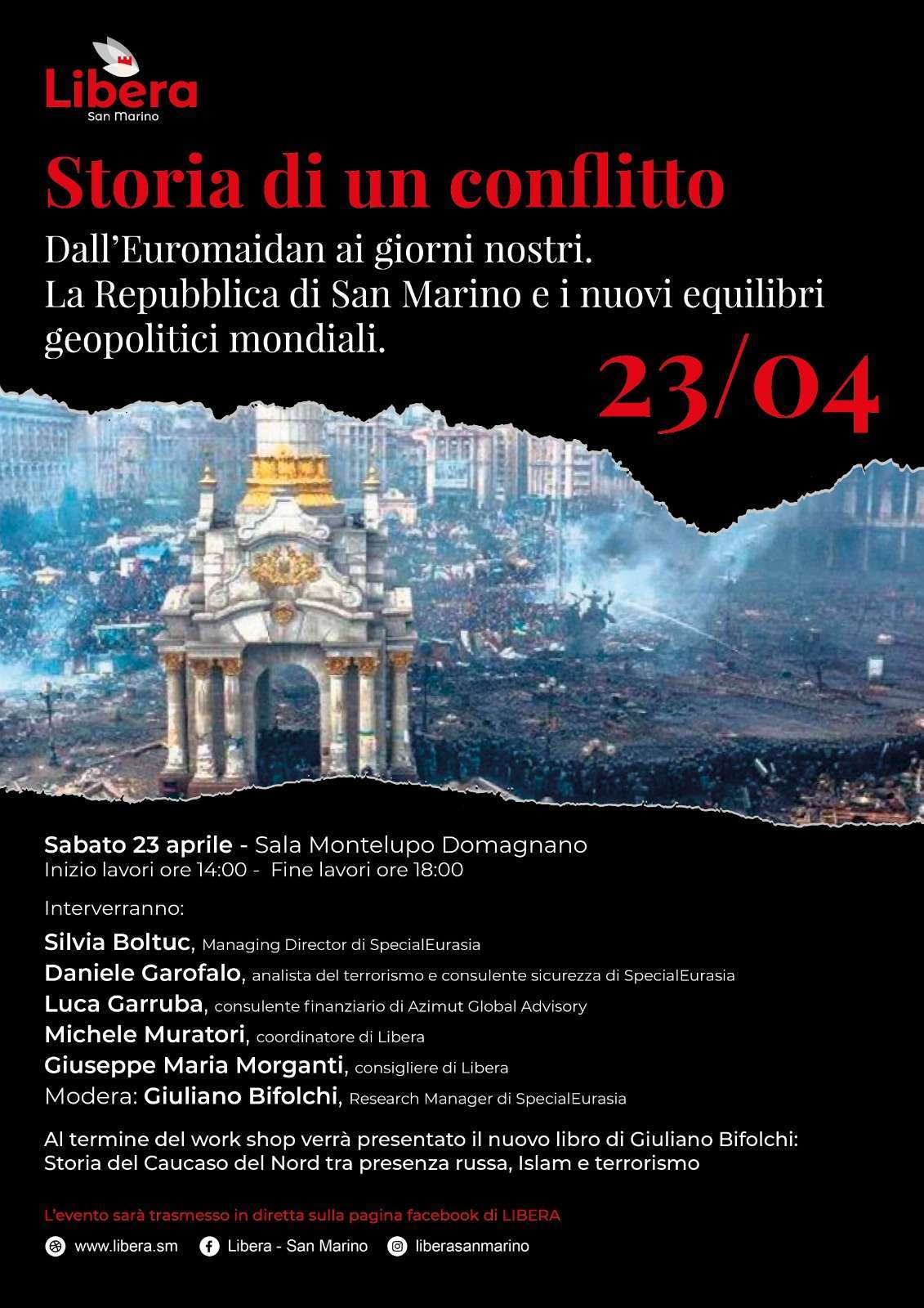 Work shop “Storia di un conflitto. Dall’Euromaidan ai giorni nostri”, San Marino 23 aprile 2022