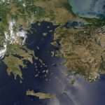 Greece Western Turkey satellite view