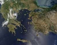 Greece Western Turkey satellite view