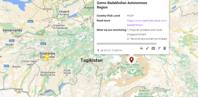 Tajiksitan Risk Map SpecialEurasia