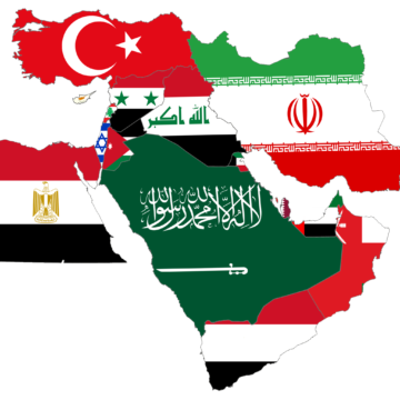 Middle East Map Flags