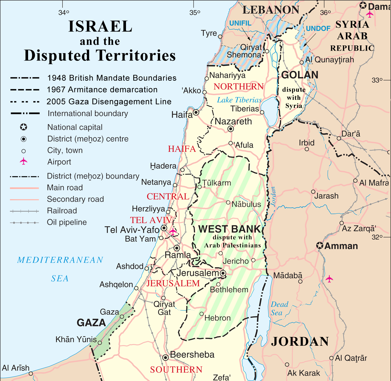 Israeli Palestinian conflict map