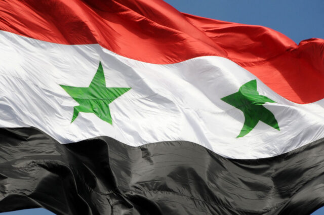 The flag of Syria