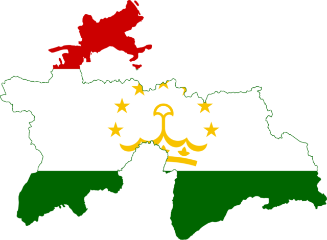 Map of Tajikistan with flag.