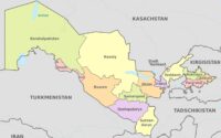 Kazakalpakstan in Uzbekistan map
